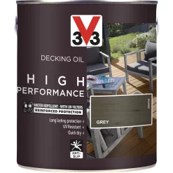 V33 High Performance Grey UV Resistant Decking Wood Oil, 2.5L -Trade Point Sale Shop v33 high performance grey uv resistant decking wood oil 2 5l3153895164405 08c bq