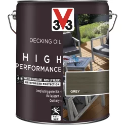 V33 High Performance Grey UV Resistant Decking Wood Oil, 5L 2 V33 High Performance Grey UV Resistant Decking Wood Oil, 5L -Trade Point Sale Shop v33 high performance grey uv resistant decking wood oil 5l3153895164436 03c