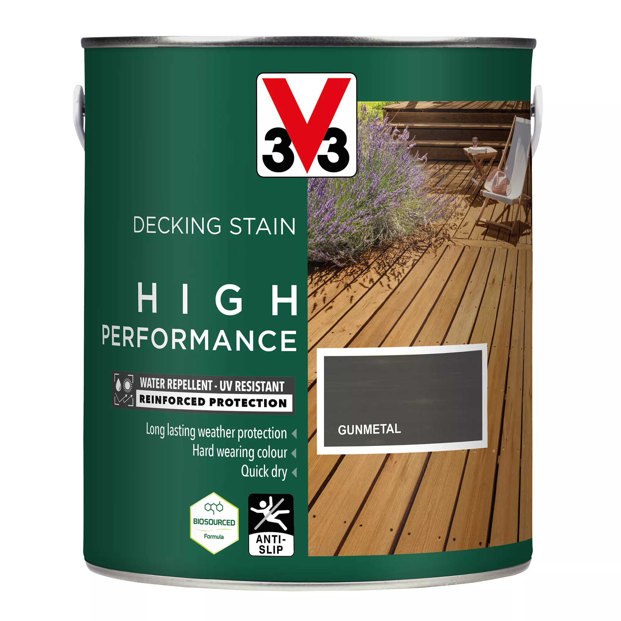 V33 High performance Gunmetal Satin Quick dry Decking Stain, 2.5L V33 High Performance Gunmetal Satin Quick Dry Decking Stain, 2.5L -Trade Point Sale Shop v33 high performance gunmetal satin quick dry decking stain 2 5l3153895180801 08c bq