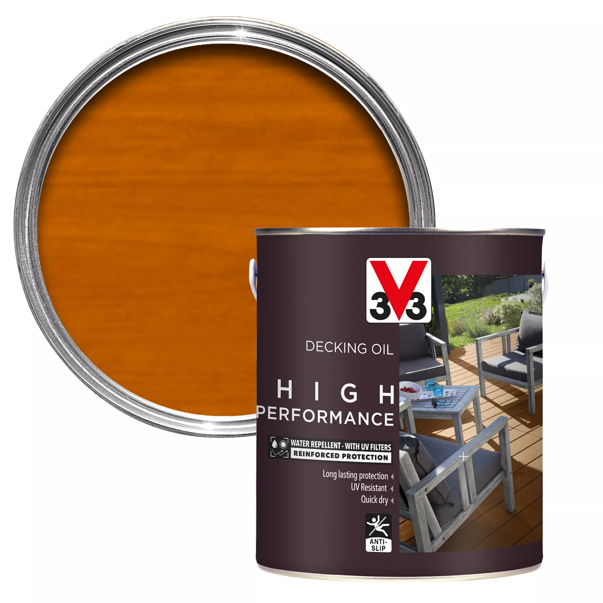 V33 High performance Light oak UV resistant Decking Wood oil, 5L V33 High Performance Light Oak UV Resistant Decking Wood Oil, 5L -Trade Point Sale Shop v33 high performance light oak uv resistant decking wood oil 5l3153895164429 08c bq