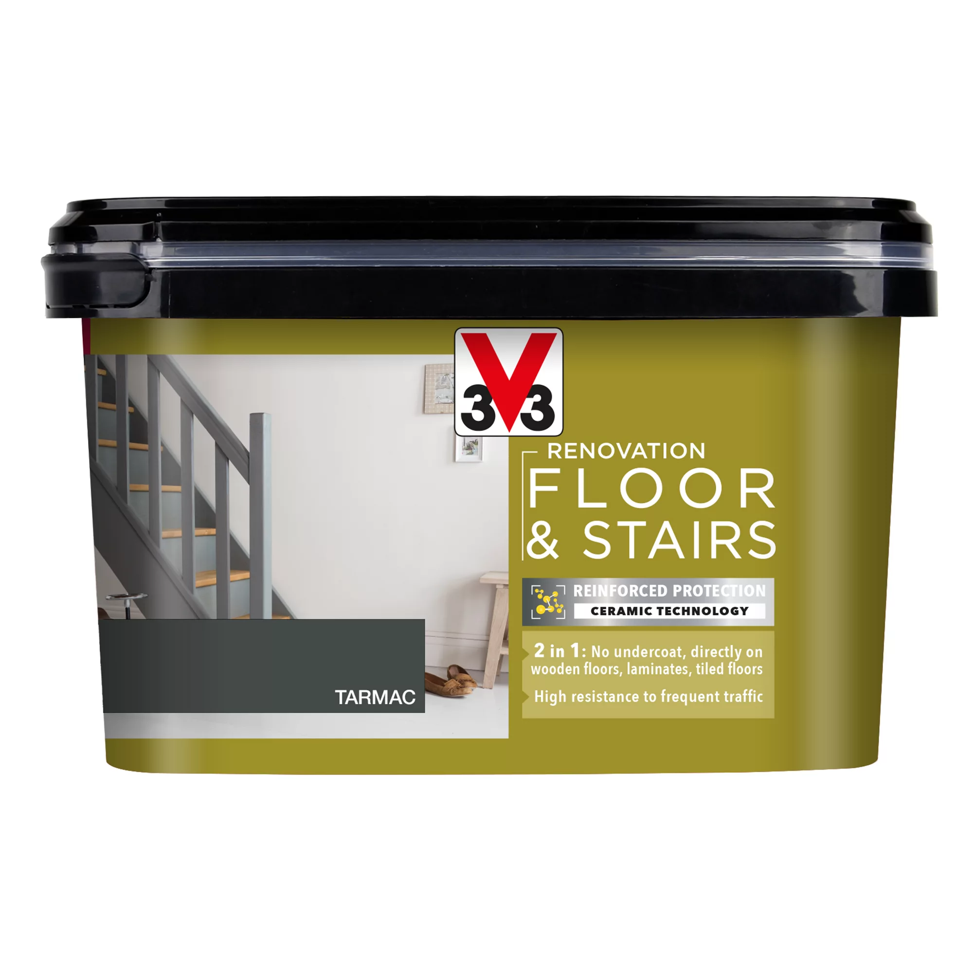 V33 High performance Tarmac Satinwood Floor & stair paint, 2L V33 High Performance Tarmac Satinwood Floor & Stair Paint, 2L -Trade Point Sale Shop v33 high performance tarmac satinwood floor stair paint 2l3153895181594 08c bq