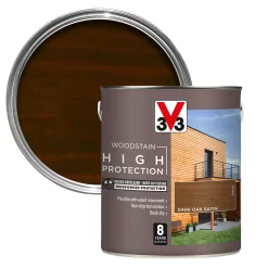 V33 High Protection Dark Oak Mid Sheen Wood Stain, 2.5L