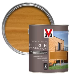 V33 High Protection Medium Oak Mid Sheen Wood Stain, 2.5L