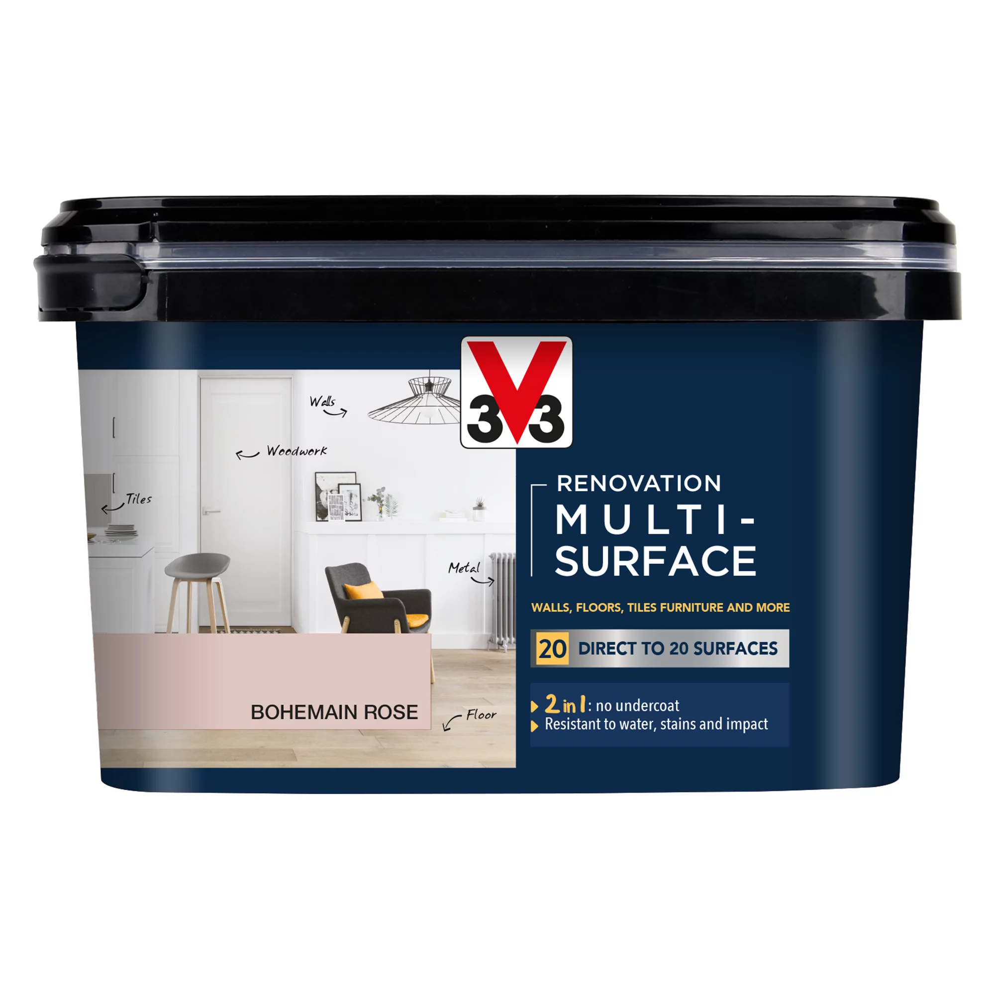 V33 Renovation Bohemian Rose Satinwood Multi-surface paint, 2L V33 Renovation Bohemian Rose Satinwood Multi-surface Paint, 2L -Trade Point Sale Shop v33 renovation bohemian rose satinwood multi surface paint 2l3153895181914 08c bq