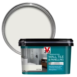 V33 Renovation Cotton Satin Wall Tile & Panelling Paint, 2L