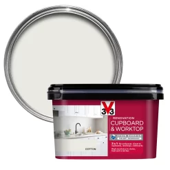 V33 Renovation Cotton Satinwood Cupboard & Cabinet Paint, 2L