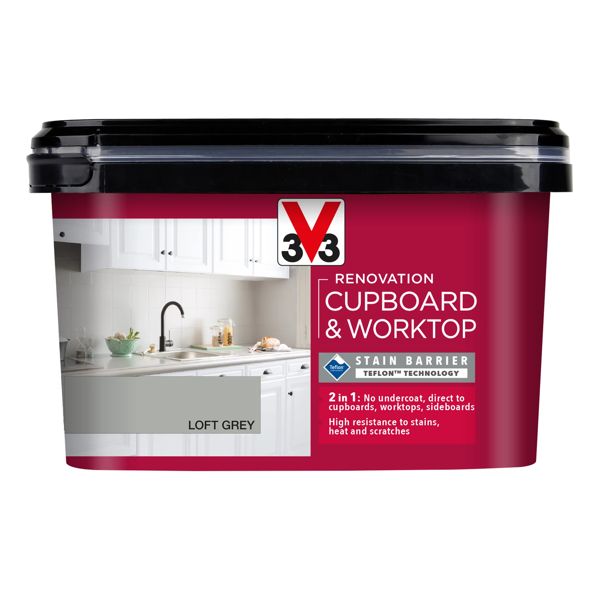 V33 Renovation Loft Grey Satinwood Cupboard & cabinet paint, 2L V33 Renovation Loft Grey Satinwood Cupboard & Cabinet Paint, 2L -Trade Point Sale Shop v33 renovation loft grey satinwood cupboard cabinet paint 2l3153895181068 08c bq