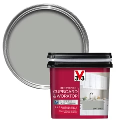 V33 Renovation Loft Grey Satinwood Cupboard & Cabinet Paint, 750ml