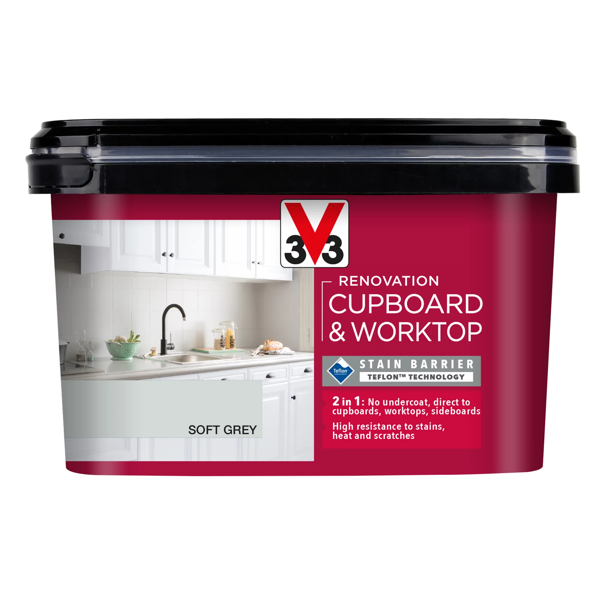 V33 Renovation Soft Grey Satinwood Cupboard & cabinet paint, 2L V33 Renovation Soft Grey Satinwood Cupboard & Cabinet Paint, 2L -Trade Point Sale Shop v33 renovation soft grey satinwood cupboard cabinet paint 2l3153895181075 08c bq