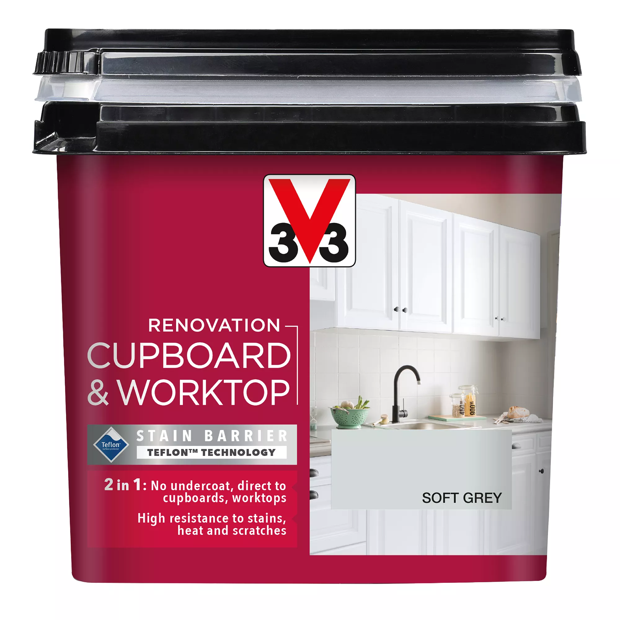 V33 Renovation Soft Grey Satinwood Cupboard & cabinet paint, 750ml V33 Renovation Soft Grey Satinwood Cupboard & Cabinet Paint, 750ml -Trade Point Sale Shop v33 renovation soft grey satinwood cupboard cabinet paint 750ml3153895180979 08c bq