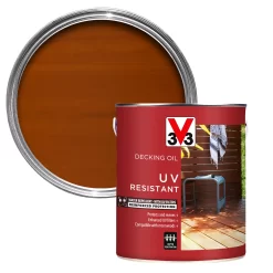 V33 Teak UV Resistant Decking Wood Oil, 2.5L