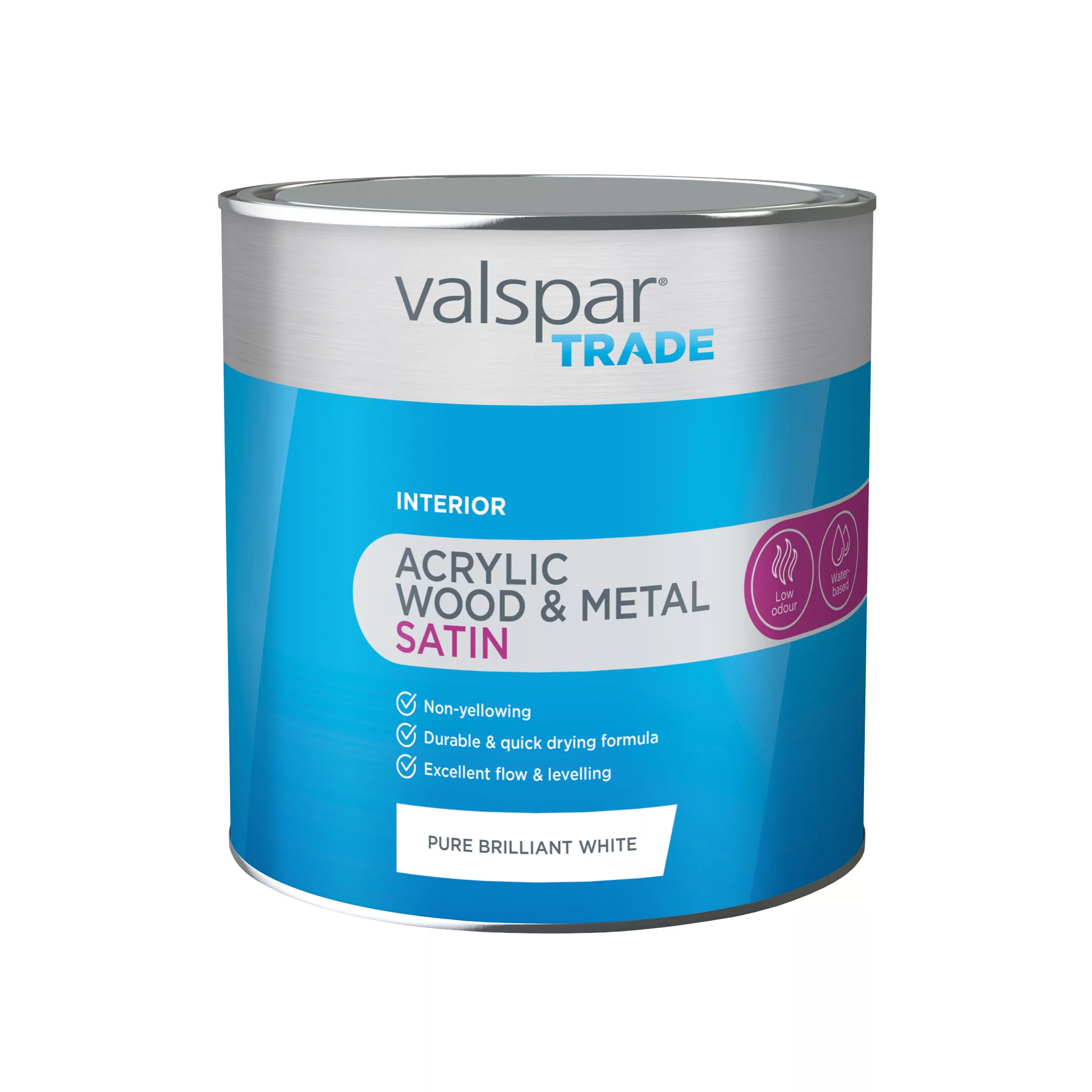 Valspar Trade Wood & Metal Pure brilliant white 118.0061220.340 Satin Metal & wood paint, 2.5L Valspar Trade Wood & Metal Pure Brilliant White 118.0061220.340 Satin Metal & Wood Paint, 2.5L -Trade Point Sale Shop valspar trade wood metal pure brilliant white 118 0061220 340 satin metal wood paint 2 5l5055018166076 02c bq