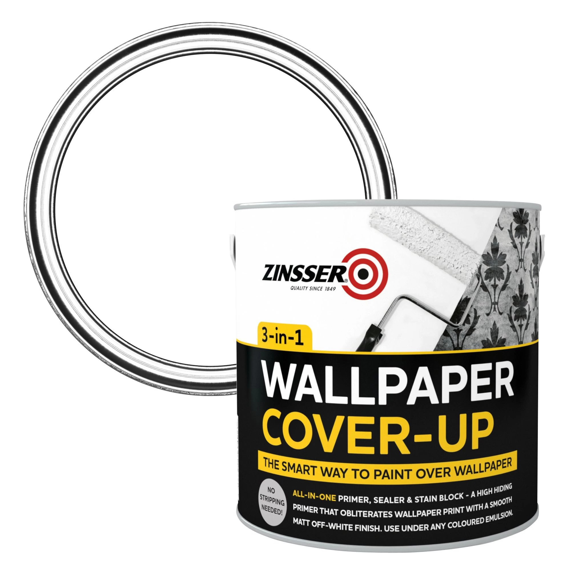 Zinsser 3-in-1 Off white Wallpaper Matt Cover-up paint, 2.5L Zinsser 3-in-1 Off White Wallpaper Matt Cover-up Paint, 2.5L -Trade Point Sale Shop zinsser 3 in 1 off white wallpaper matt cover up paint 2 5l5037898614021 02c bq